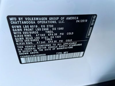 2019 Volkswagen Atlas 3.6L V6 SE w/Technology