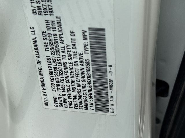 2019 Honda Odyssey Elite