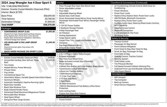 2024 Jeep Wrangler 4xe Sport S