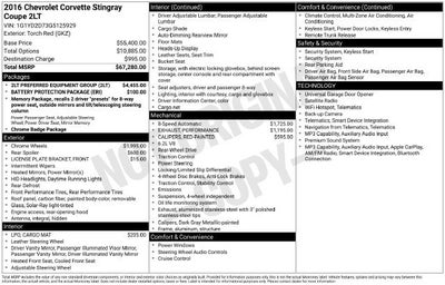 2016 Chevrolet Corvette Stingray 2LT