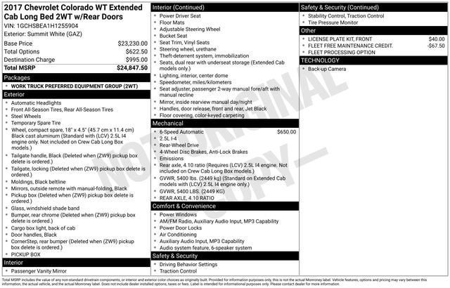 2017 Chevrolet Colorado 2WD WT