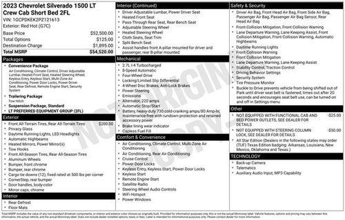 2023 Chevrolet Silverado 1500 LT (2FL)