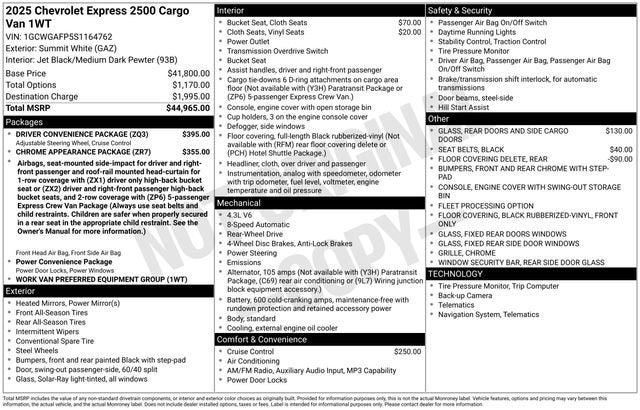 2025 Chevrolet Express Cargo WT