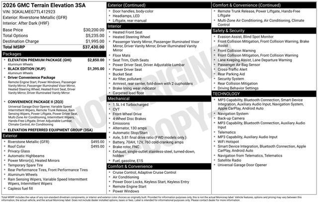 2026 GMC Terrain Elevation