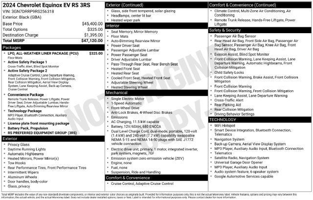 2024 Chevrolet Equinox EV 3RS