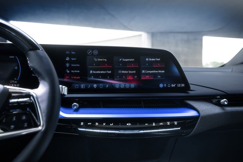 The 2026 OPTIQ-V Display Screen Displaying the V-Mode Settings | Romain Cadillac in Evansville IN